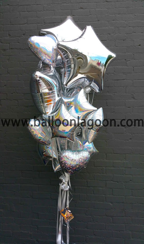 Shine On Stars graduation balloon bouquet with star-shaped celebration balloons