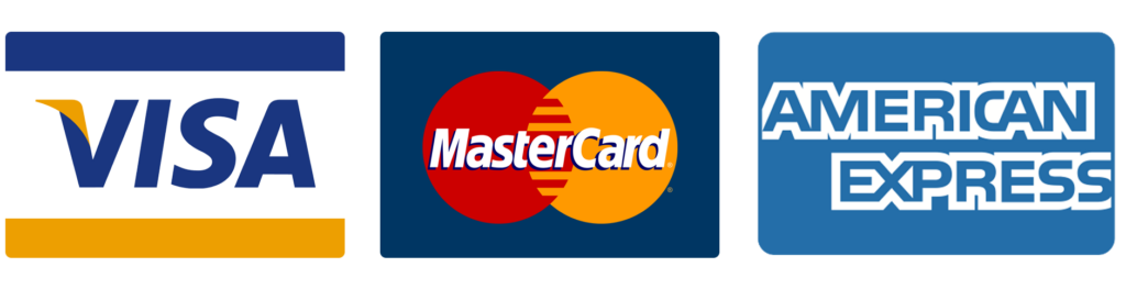 Visa, Mastercard, and American Express accepted
